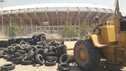 آماده‌سازی ورزشگاه پارس شیراز برای میزبانی رویداد لیگ برتر فوتبال به همت شهرداری شیراز