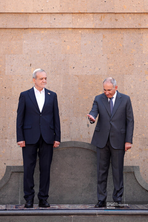 استقبال رسمی نخست وزیر ارمنستان از رئیس جمهور