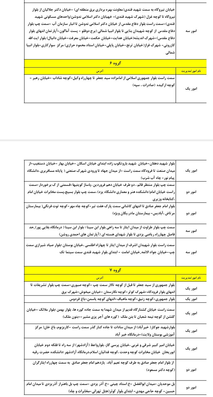 جدول قطعی برق یزد یکشنبه ۹ شهریور ۱۴۰۴ + ساعات خاموشی