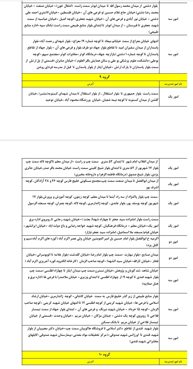جدول قطعی برق یزد یکشنبه ۹ شهریور ۱۴۰۴ + ساعات خاموشی