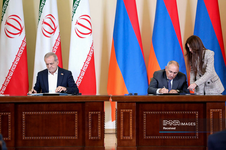 امضای بیانیه مشترک و اسناد همکاری میان ایران و ارمنستان
