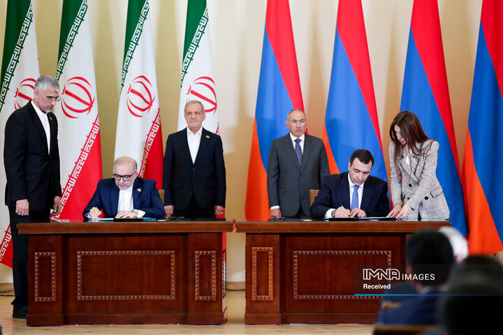 امضای بیانیه مشترک و اسناد همکاری میان ایران و ارمنستان