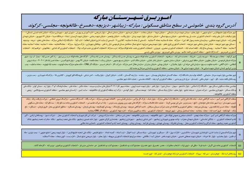 قطعی برق استان اصفهان امروز چهارشنبه ۲۹ مرداد ۱۴۰۴ + جدول