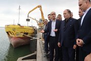 بازدید وزیر جهاد کشاورزی و استاندار گیلان از اسکله بندر کاسپین