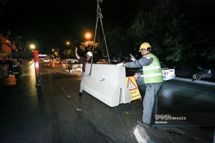 آغاز طرح آزمایشی اصلاح ترافیکی مقابل پایانه کاوه