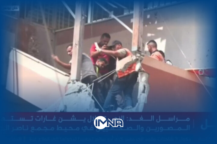 لحظه حمله مستقیم اسرائیل به امدادگران هنگام انتقال پیکر شهدا در غزه