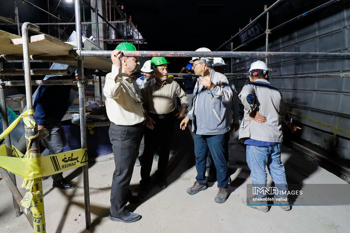 بازدید اعضای کمیسیون حمل‌و‌نقل شورای شهر اصفهان از پروژه خط 2 مترو
