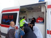 امدادرسانی اورژانس البرز به مصدومان تنفسی آتش‌سوزی بازار رضا ادامه دارد