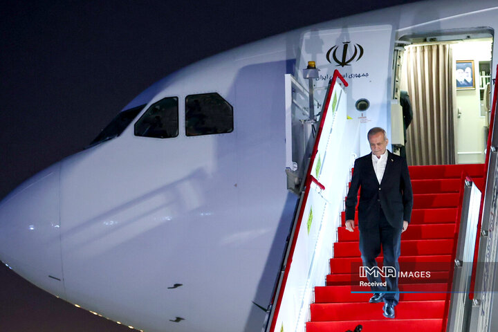 ورود رئیس جمهور به شهر تیانجین