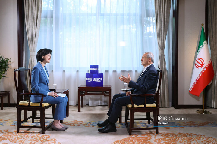 گفت‌وگوی رئیس جمهور با شبکه مرکزی تلویزیون چین