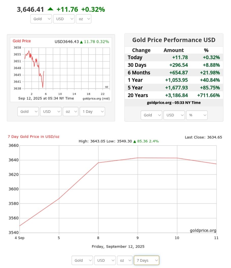 نمودار قیمت طلا ۲۱ شهریور ۱۴۰۴ + قیمت جهانی طلا