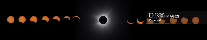 این پانورامای ۲۲ مگاپیکسلی مراحل خورشیدگرفتگی کامل را نشان می‌دهد.