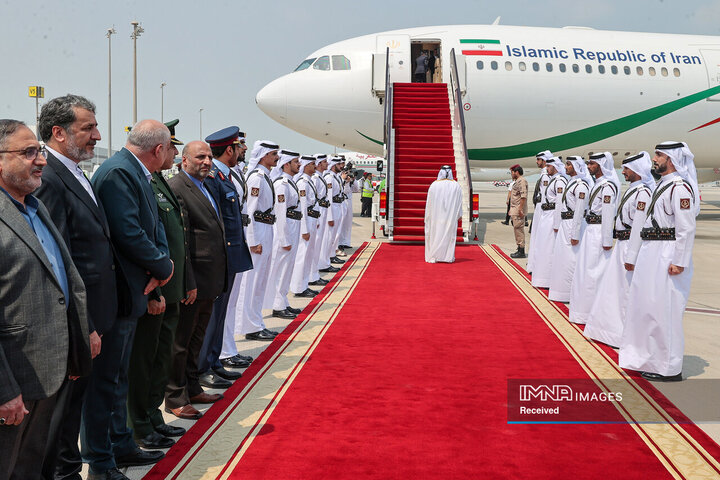 ورود رئیس جمهور به دوحه