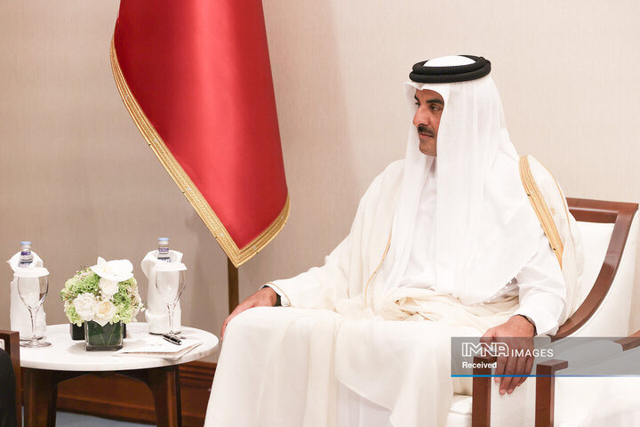 دیدار امیر قطر با رئیس جمهور