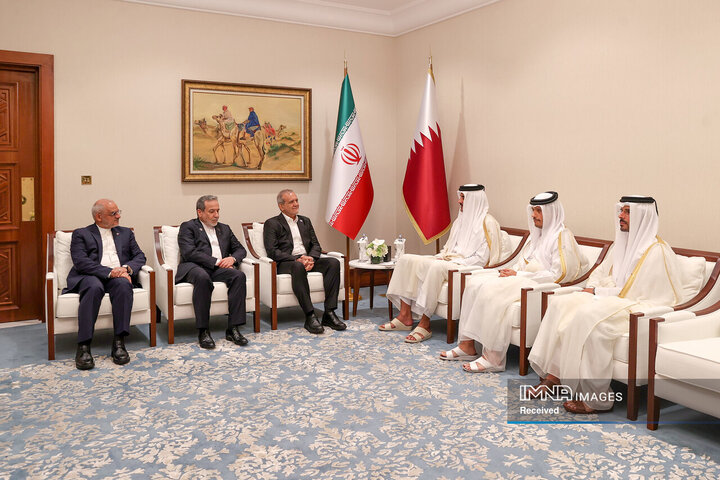 دیدار امیر قطر با رئیس جمهور