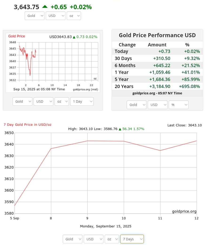 نمودار قیمت طلا ۲۴ شهریور ۱۴۰۴ + قیمت جهانی طلا