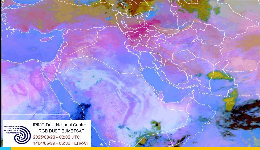 هواشناسی گرد و غبار امروز + تصاویر ماهواره‌ای از گرد و خاک ایران برای امروز شنبه ۲۹ شهریور