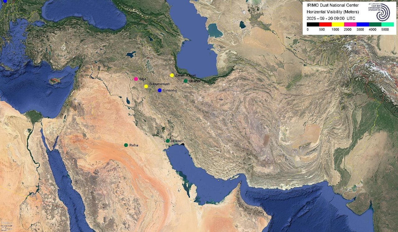 هواشناسی گرد و غبار امروز + تصاویر ماهواره‌ای از گرد و خاک ایران برای امروز شنبه ۲۹ شهریور