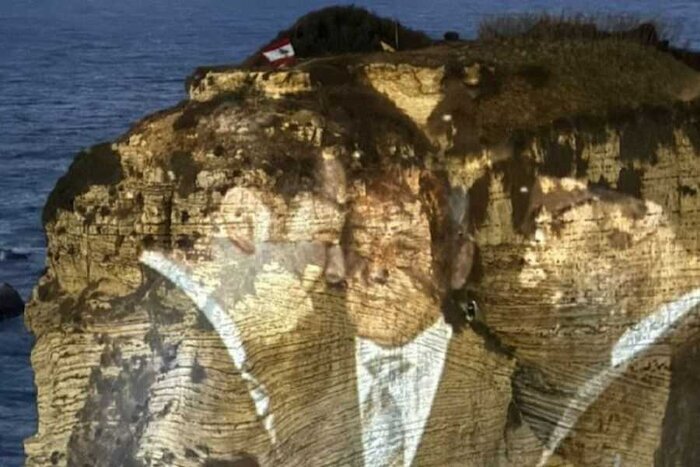 بیروت با تصاویر شهید سید حسن نصرالله و شهید سید هاشم صفیالدین نورافشانی شد+عکس