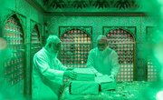 مضجع نورانی امام رضا (ع) غبارروبی شد