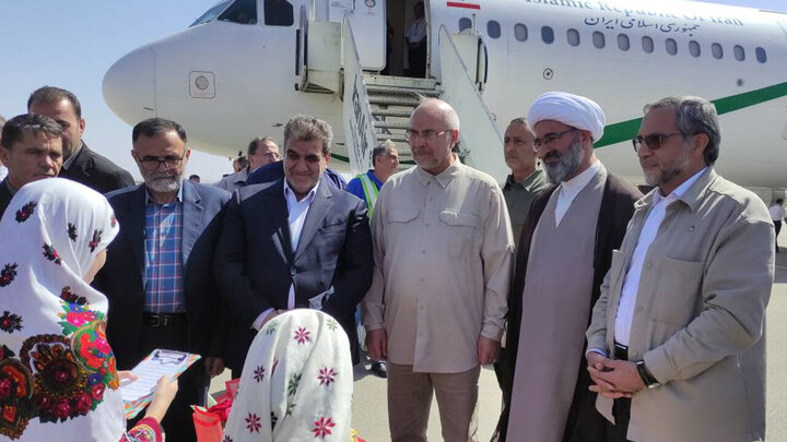 رئیس مجلس وارد سمنان شد