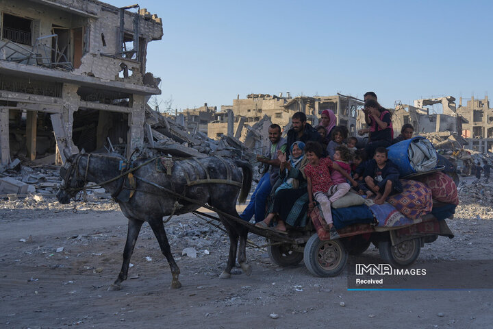 تصاویر بازگشت مردم فلسطین به غزه