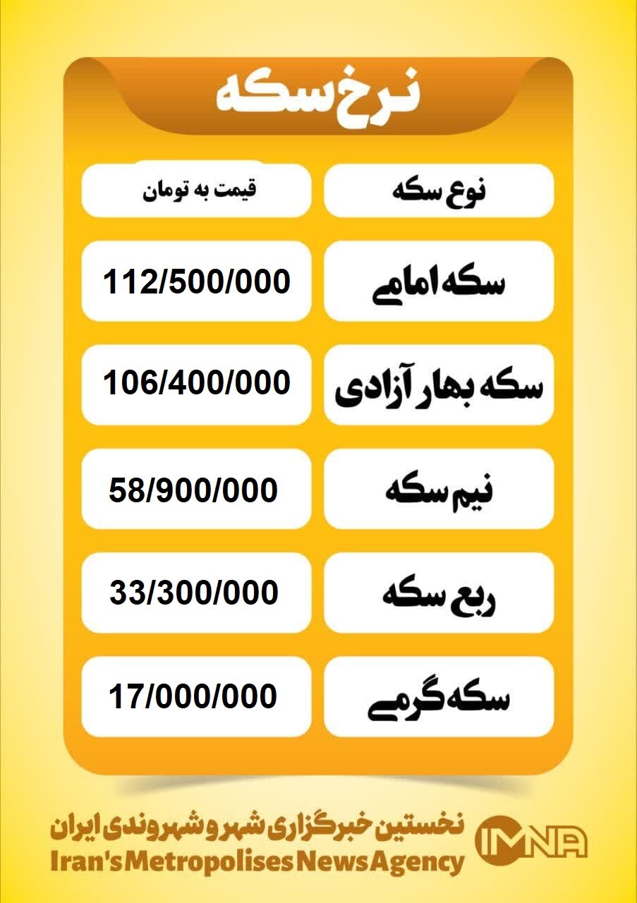 قیمت سکه امروز یکشنبه ۲۰ مهر ۱۴۰۴