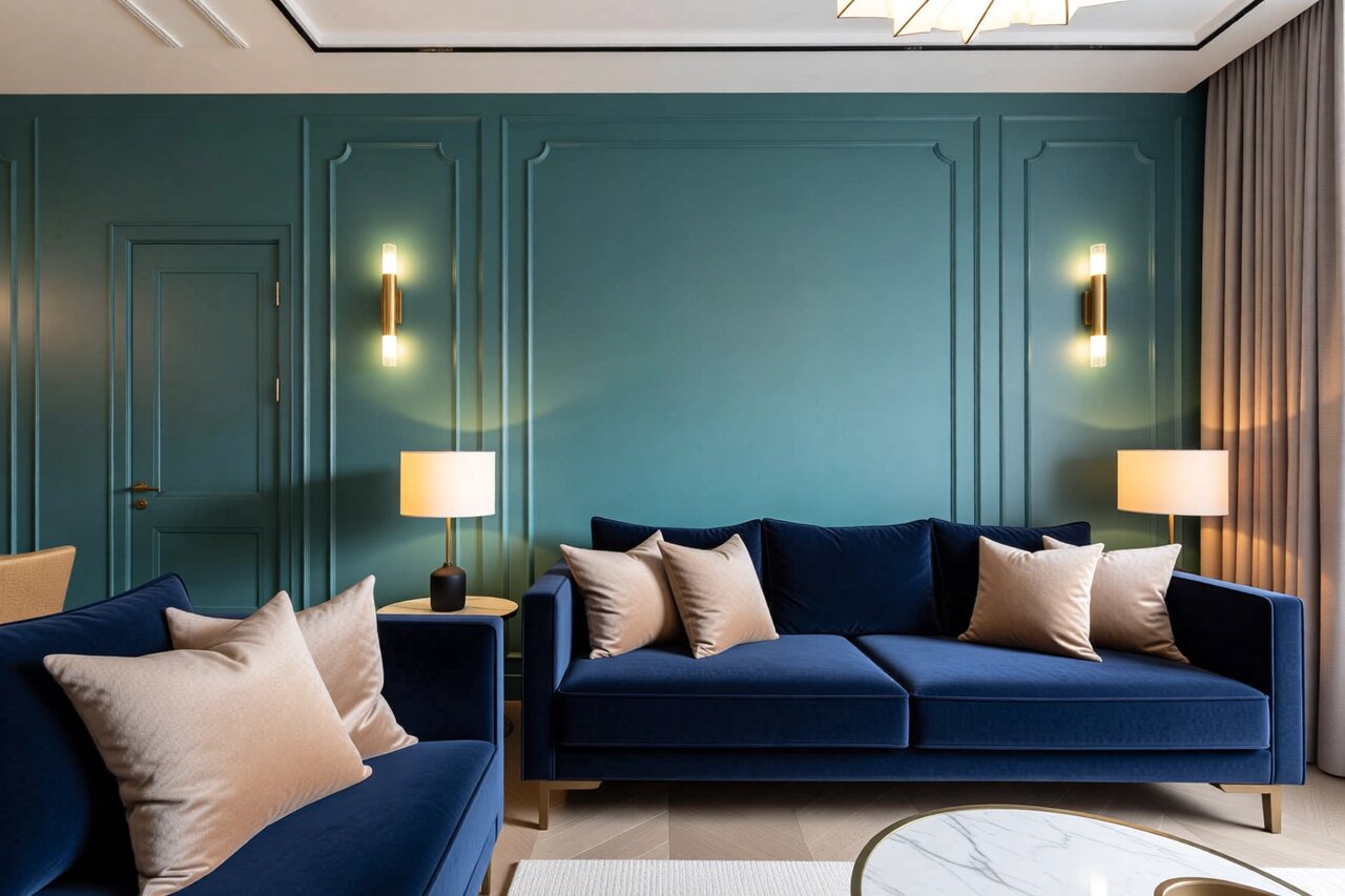 بهترین رنگهای مکمل برای Transformative Teal رنگ سال ۲۰۲۶ + تصاویر دکوراسیون لوکس و زیبا