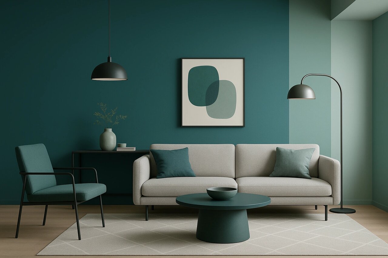 بهترین رنگهای مکمل برای Transformative Teal رنگ سال ۲۰۲۶ + تصاویر دکوراسیون لوکس و زیبا