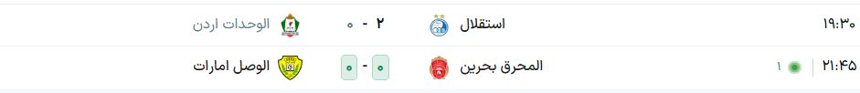 نتایج هفته سوم لیگ قهرمانان دو آسیا + جدول