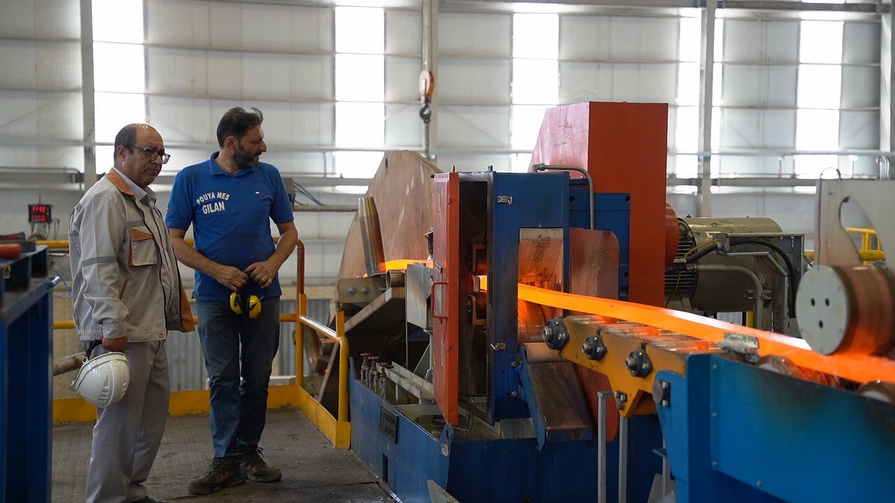 تولید اولین کلاف مفتول کارخانه جدید ریخته‌گری مفتول مجتمع مس سرچشمه رفسنجان