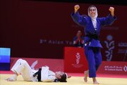 دختر جودوی ایران با طلا بر بام آسیا ایستاد