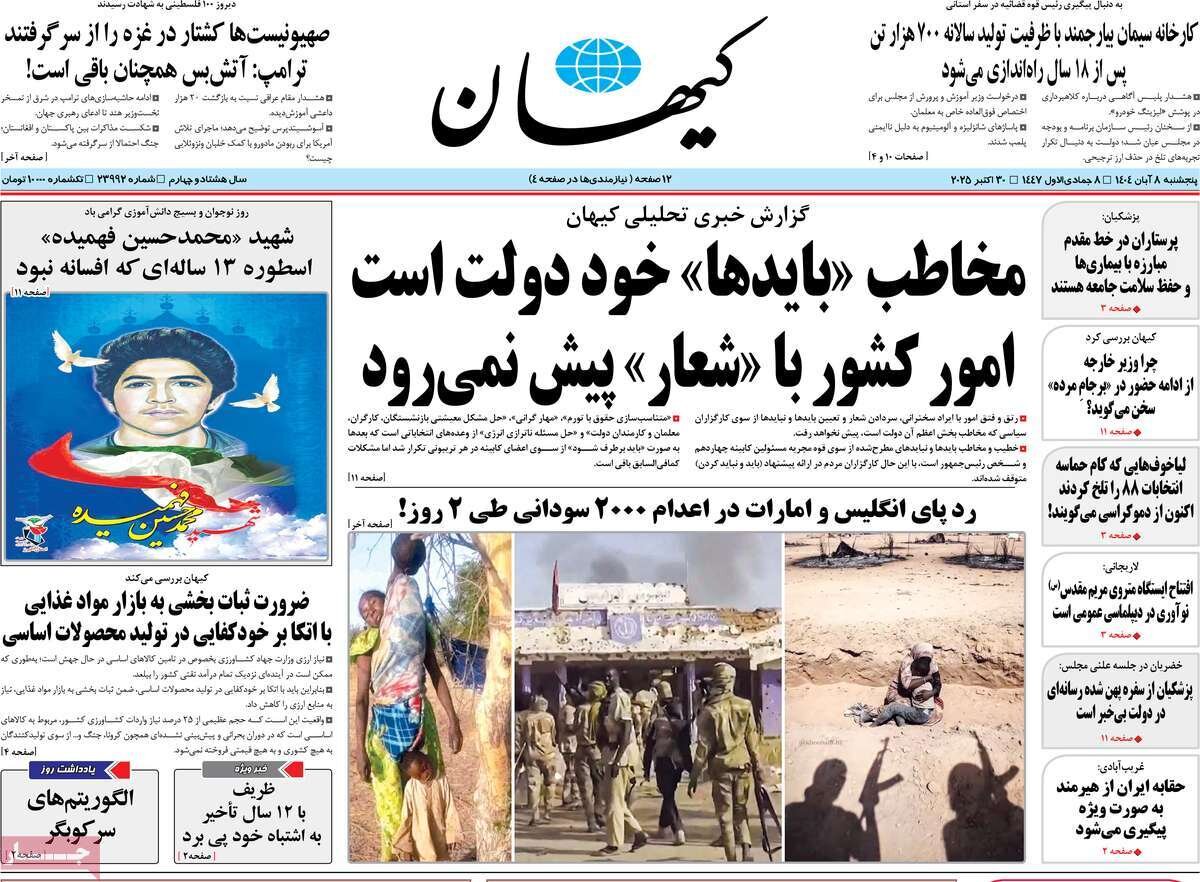 مخاطب بایدها خود دولت است؛ امور کشور با شعار پیش نمی‌رود