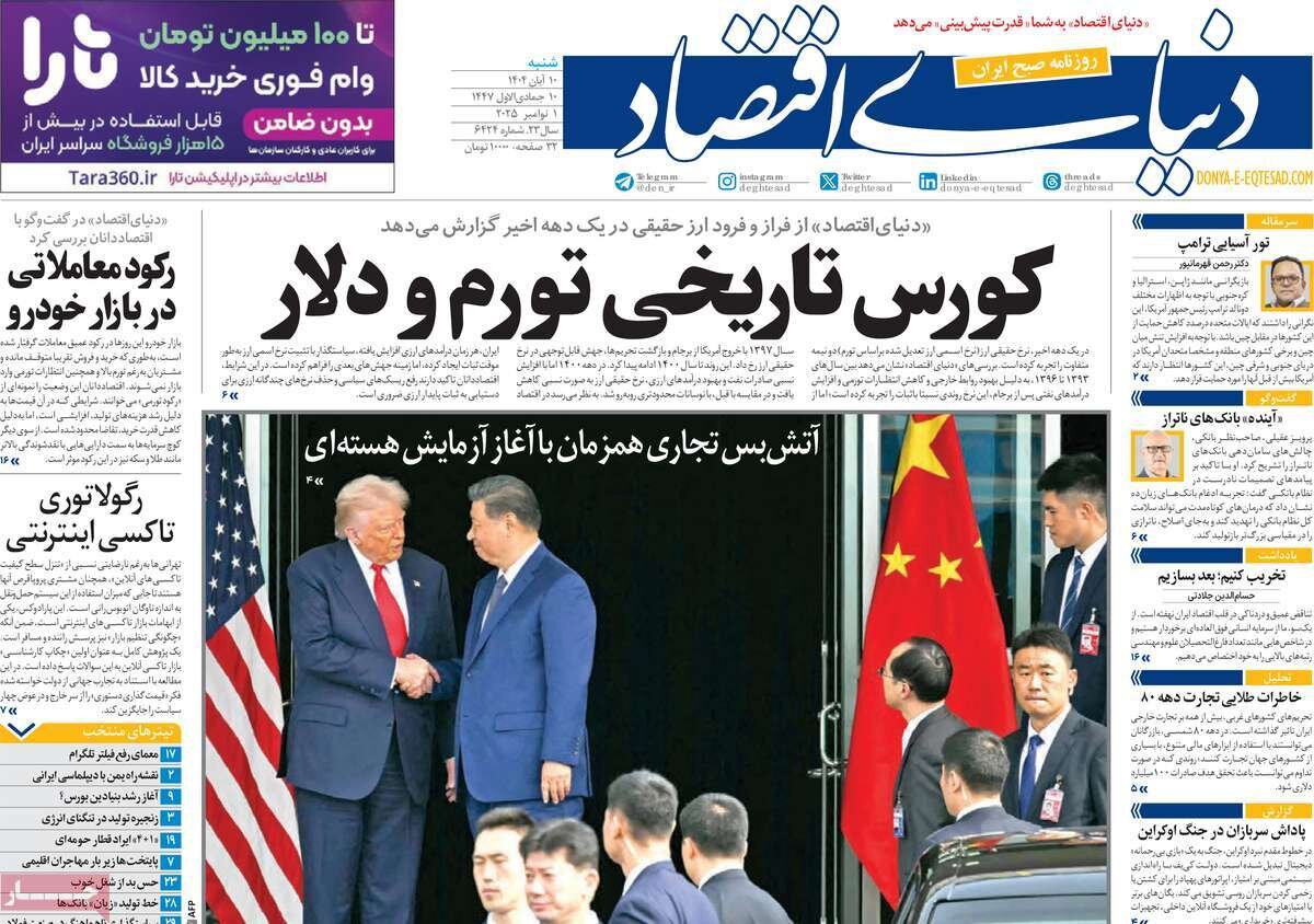 کورس تاریخی تورم و دلار