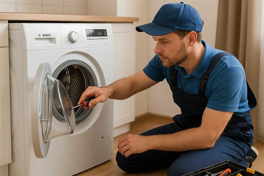 عیب‌یابی و تعمیرات تخصصی لباسشویی بوش