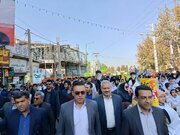 فریادهای استکبارستیز پایتخت طبیعت ایران در یوم‌الله ۱۳ آبان + فیلم