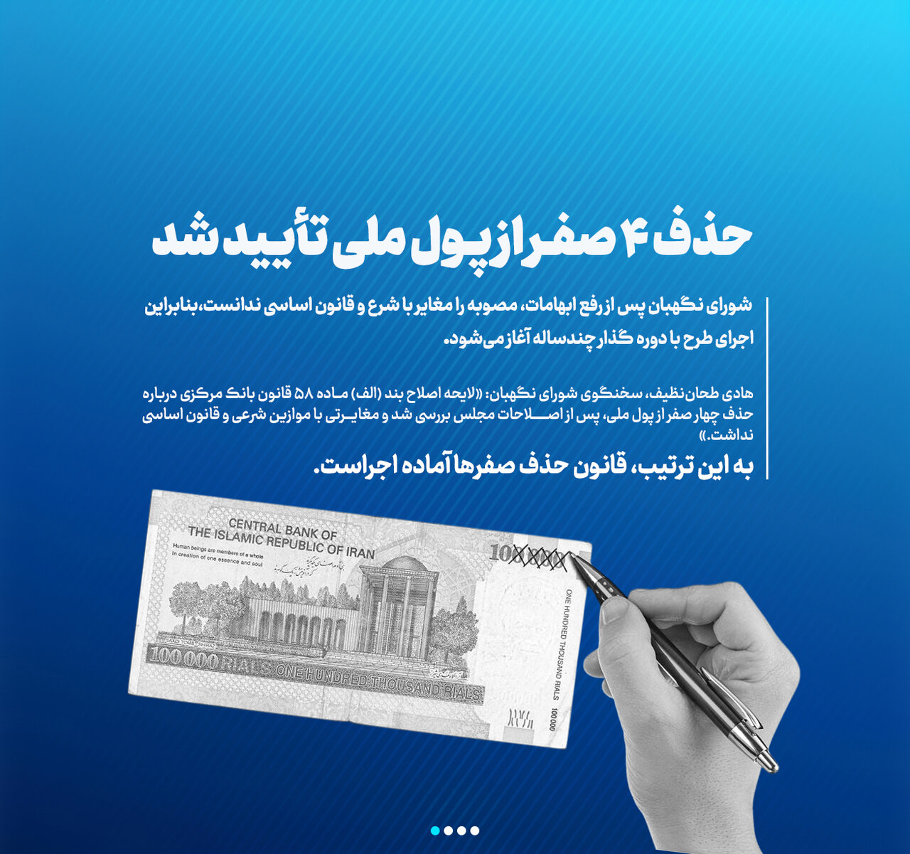 حذف ۴ صفر از پول ملی ایران؛ فرصتها و چالشها