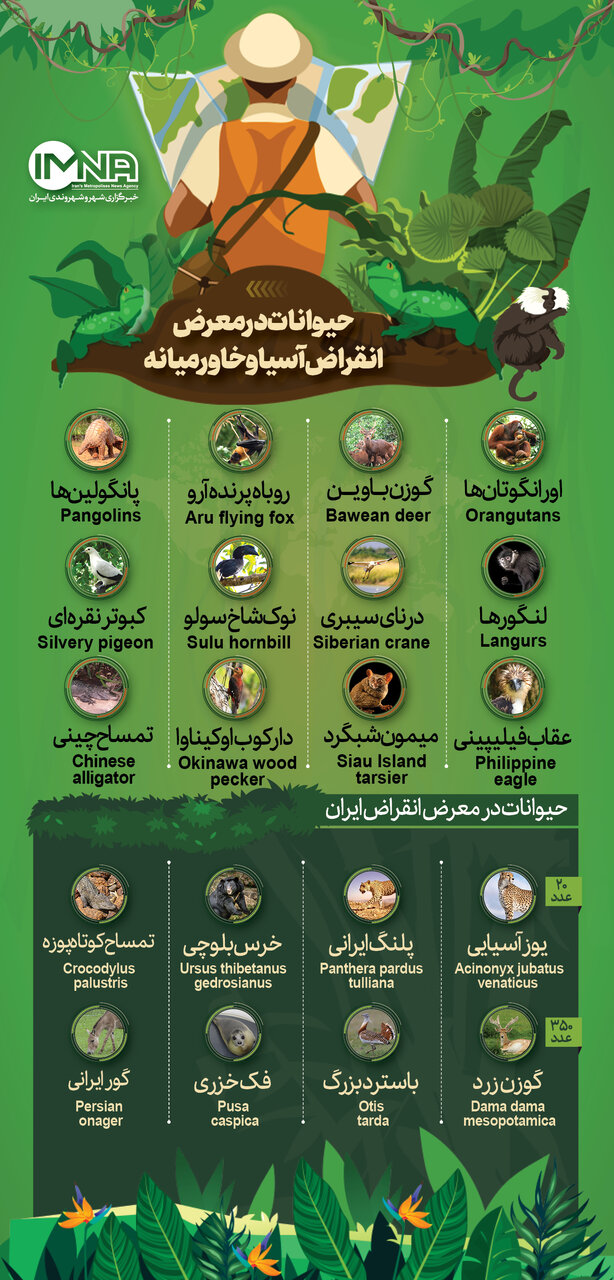 حیوانات در معرض انقراض ایران و آسیا را بشناسید