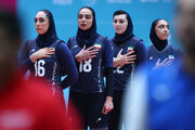 سلام نظامی دختران والیبالیست ایران پیش از فینال کاوا