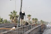 آغاز عملیات بتن‌ریزی ۲۶۰ مترمکعبی عرشه تقاطع خلیج فارس–سرلشکر شهید استوار