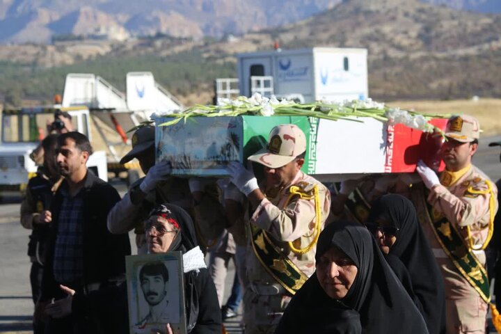 ورود پیکر مطهر ۴ شهید دوران دفاع مقدس به ایلام