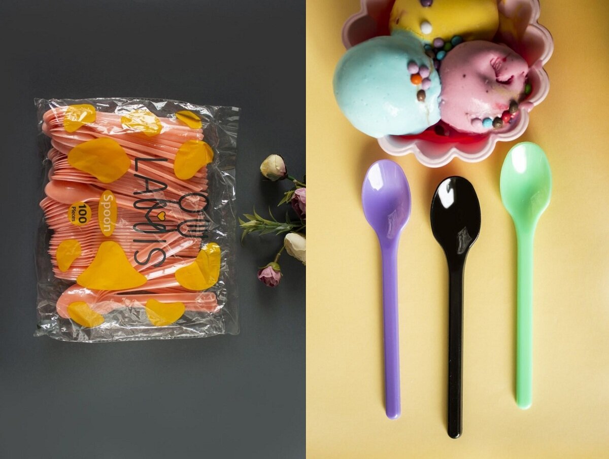 قاشق تی کافه بلند یکبار مصرف