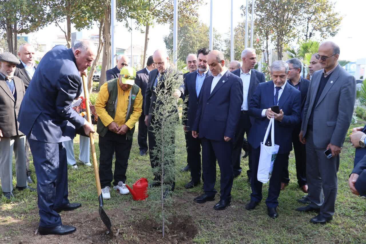 استانداران کشورهای حاشیه خزر در رشت «درخت صلح و دوستی» کاشتند