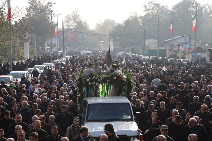 تشییع باشکوه شهدای گمنام در رشت نماد وحدت مردم گیلان است