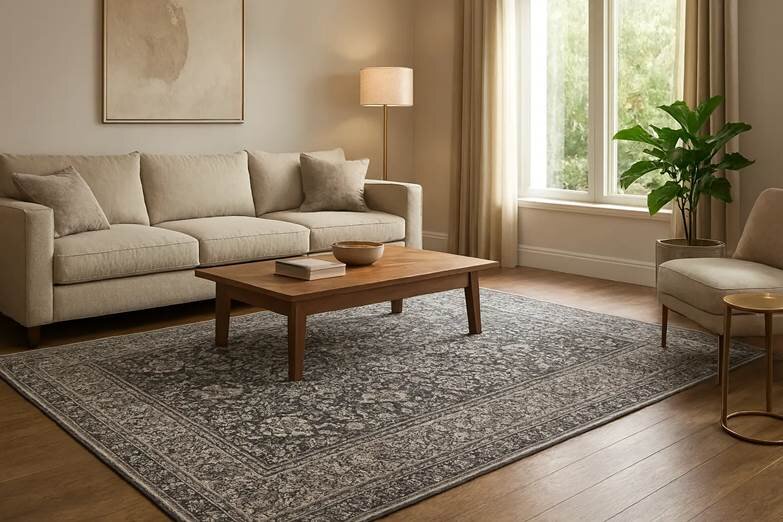 فرش طوسی در پذیرایی