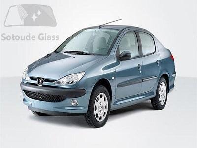 شیشه عقب جلو درب پژو 206 صندوق دار SD V8 و V20