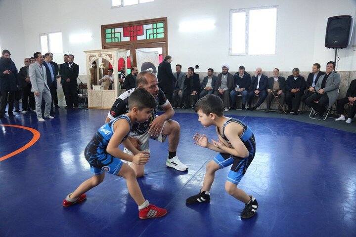 افتتاح خانه کشتی طرقبه با حضور رئیس مجلس