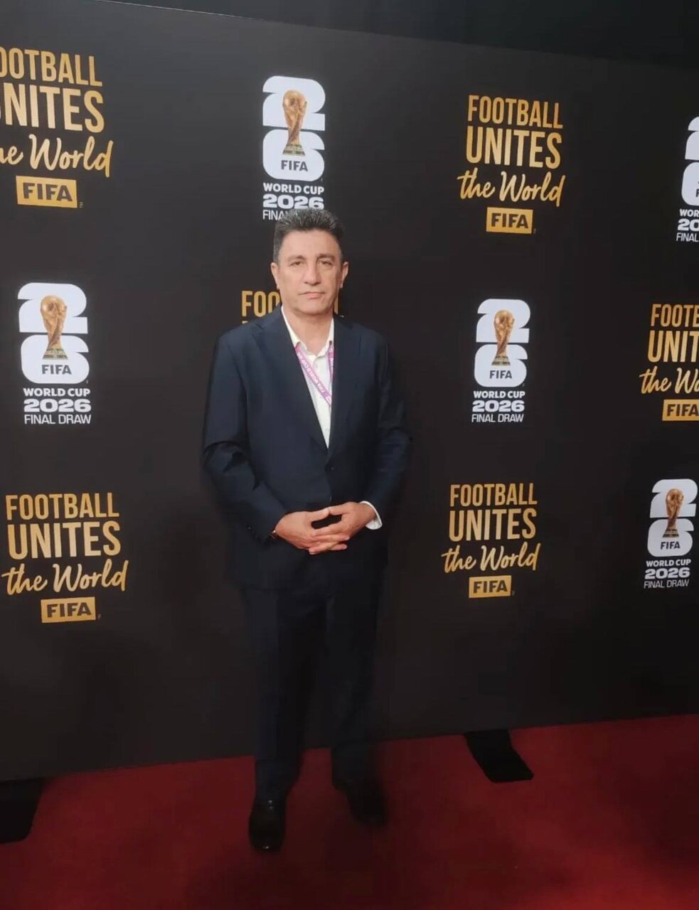 حضور قلعه‌نویی در محل برگزاری قرعه‌کشی جام جهانی + عکس