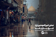 صحن امیرالمومنین(ع) غرق باران شد