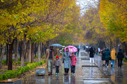 طراوت باران پاییزی در اصفهان